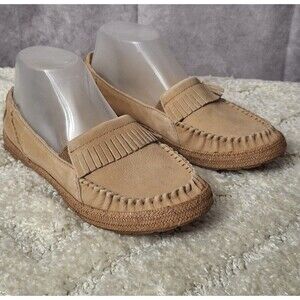 UGG Marrah Fringe Moccasin Loafers Womens 7.5 Suede Leather Slip On Southwestern
